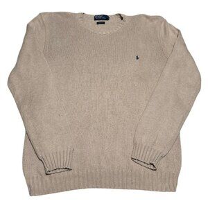 Vintage Polo Ralph Lauren Hong Kong Cotton Tan Stained‎ Sweater Men’s XL